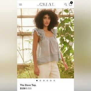 NWT The Great. Dove Top Cornflower Blue Size 2